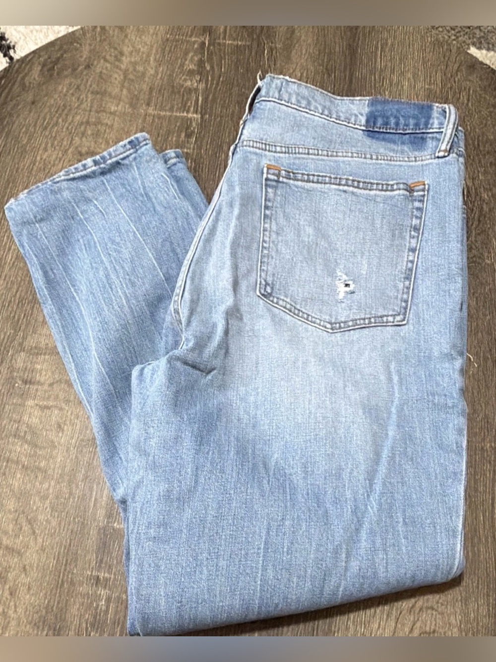 Abercrombie & Fitch The Skinny High Rise Blue Medium Wash Distressed Stretch 14L